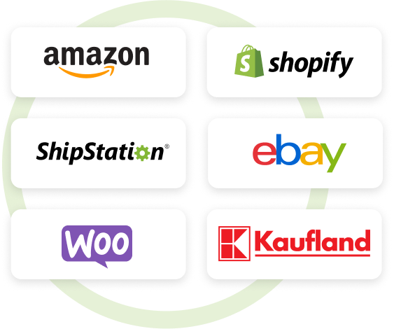 Ysell.pro integrates with Amazon, Shopify, Shipstation, Ebay, Woocommerce, Kaufland